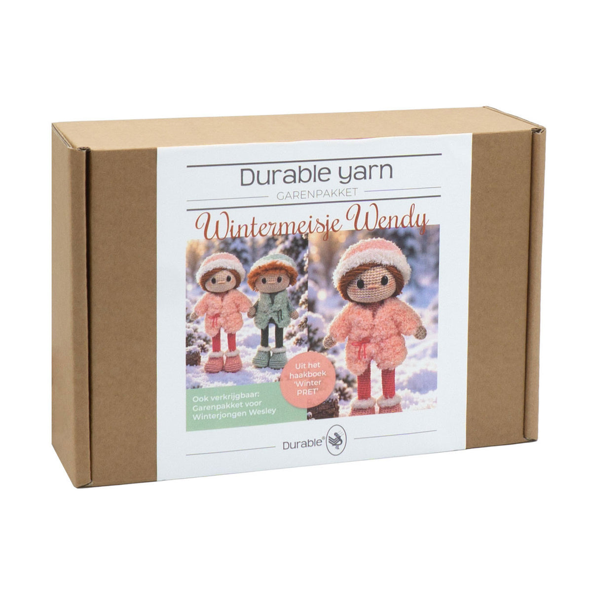 Doos van het Durable garenpakket Wintermeisje Wendy met projectfoto