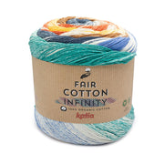 Katia Fair Cotton Infinity 104 Groenblauw-Ultramarijnblauw-Bruin-Geel