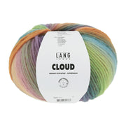 Lang Yarns Cloud 0021 Blauw/Oranje/Groen/Roze - bol garen van voren