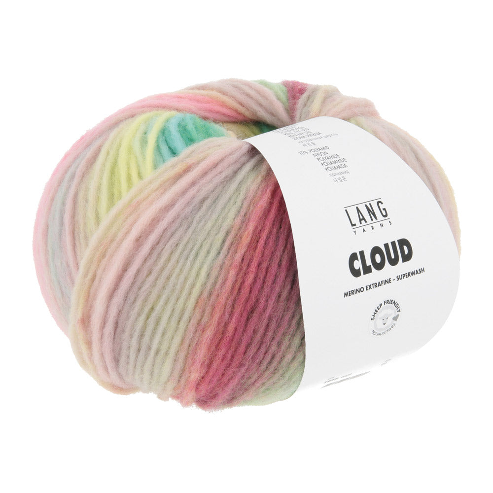 Lang Yarns Cloud 0029 Geel/Groen/Turquoise/Roze - bol garen van opzij