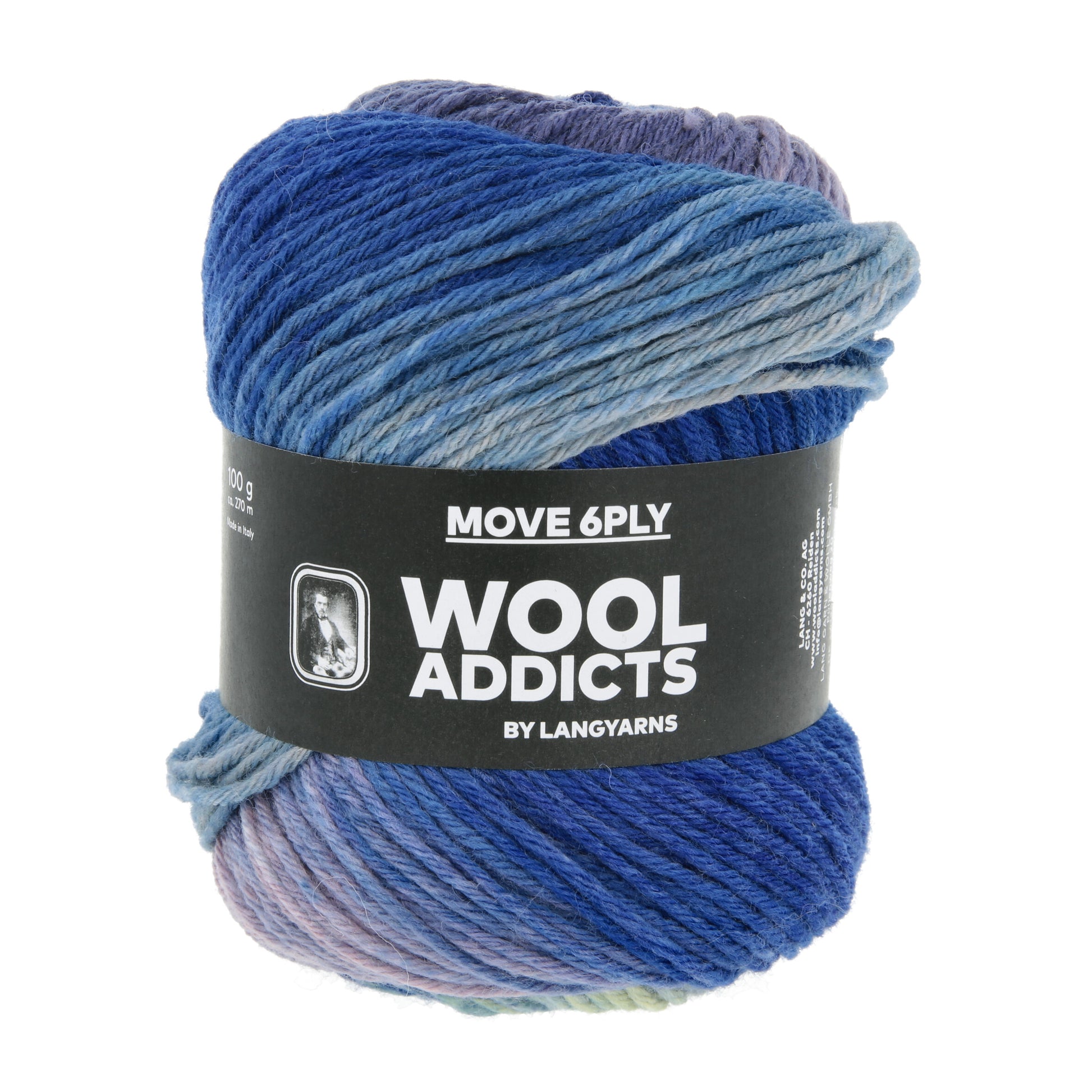 Lang Yarns Move 6-Fach/6-Ply 0014 Koningsblauw/Beige/Lichtolijf