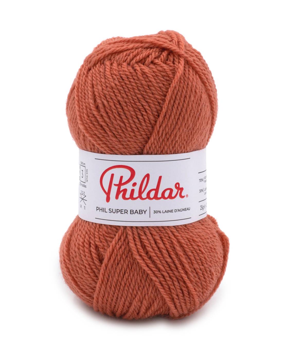 Phildar Phil Super Baby 2038 Terracotta - bol Phil Super Baby garen in kleur 2038 Terracotta