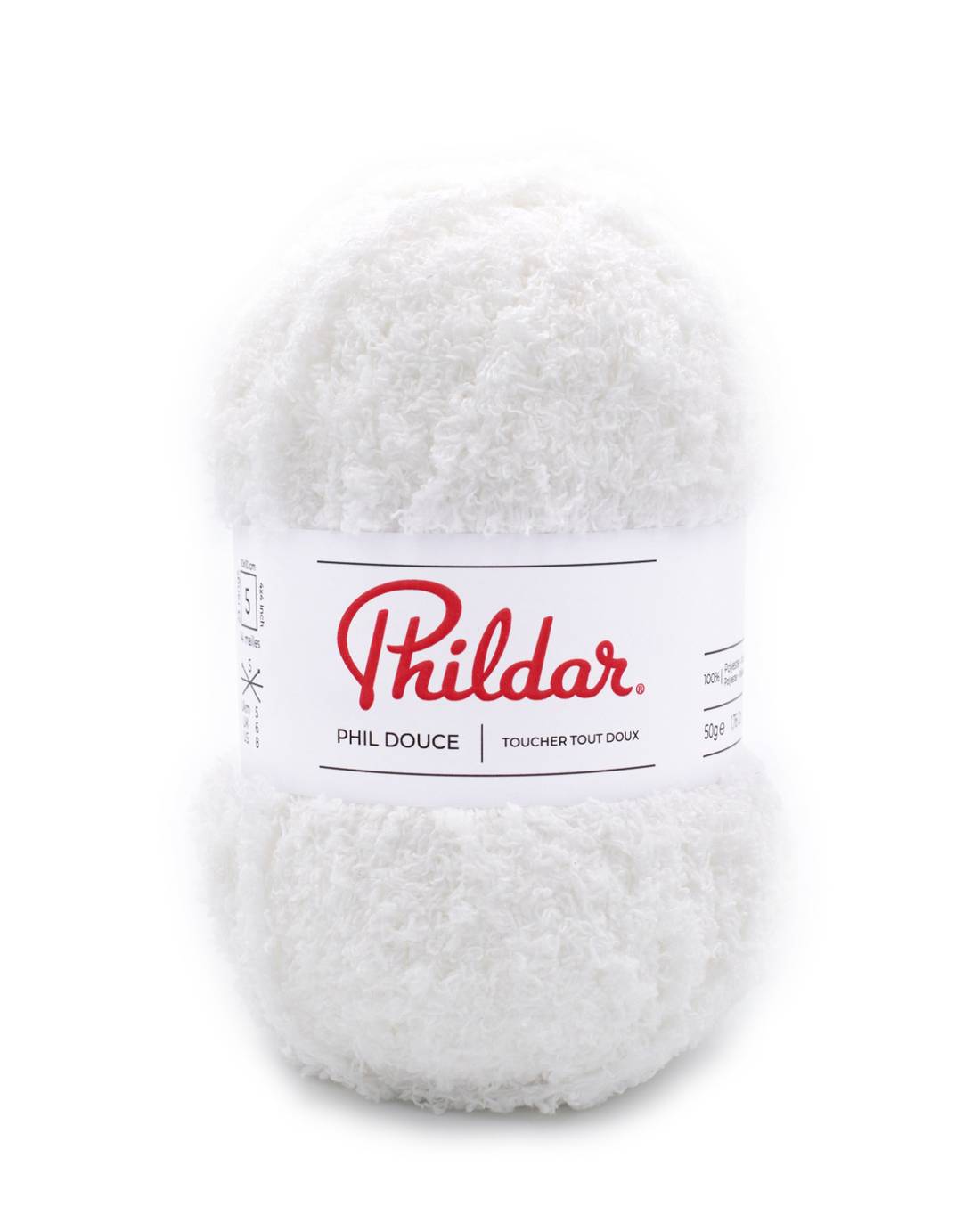 Phildar Phil Douce 1225 Wit - zachte bol pluche garen in kleur Wit