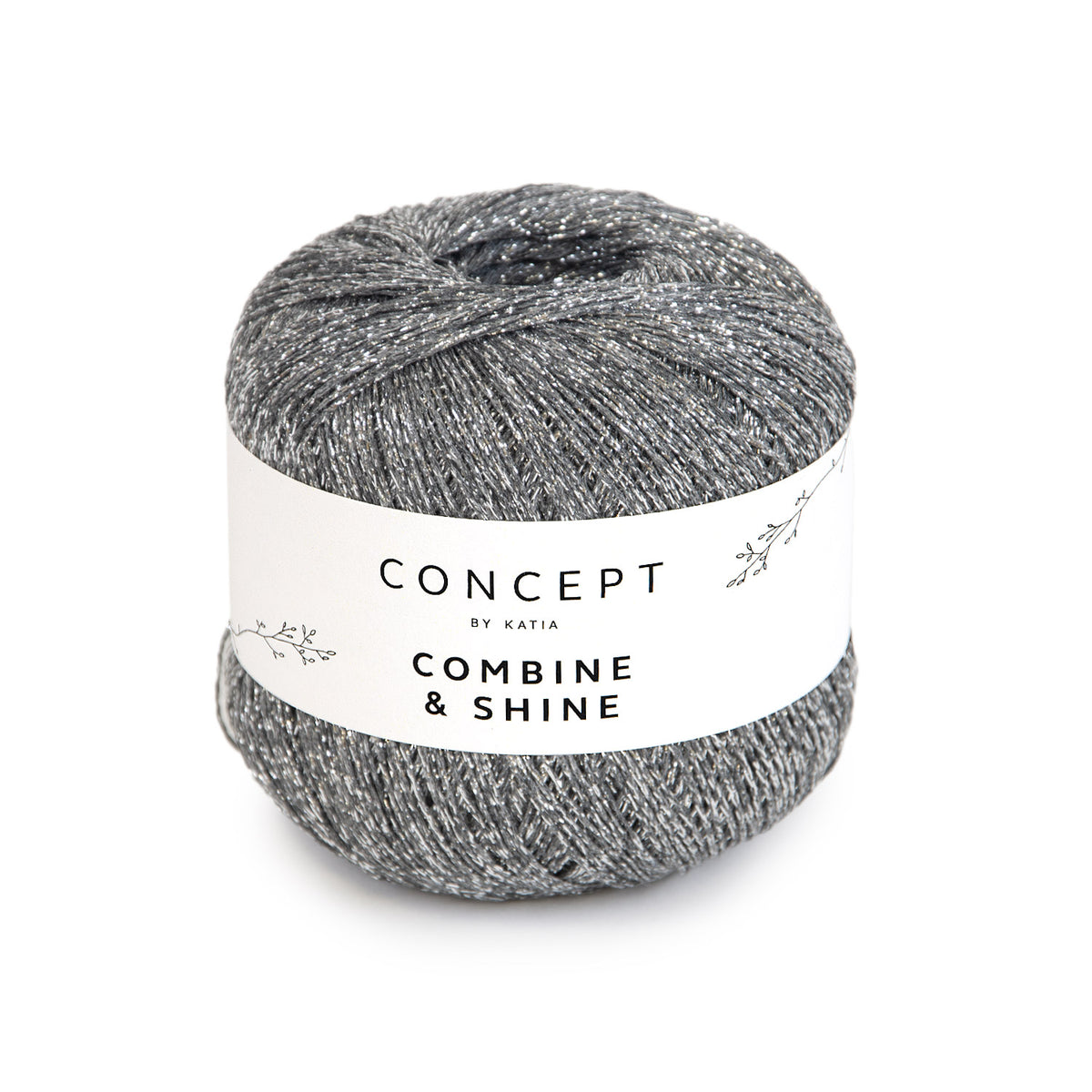 Katia Combine & Shine 120 Antraciet-Zilver - bol garen in kleur Antraciet-Zilver