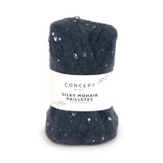 Katia Silky Mohair Paillettes 205 Donker jeans - bol garen in kleur Donker jeans