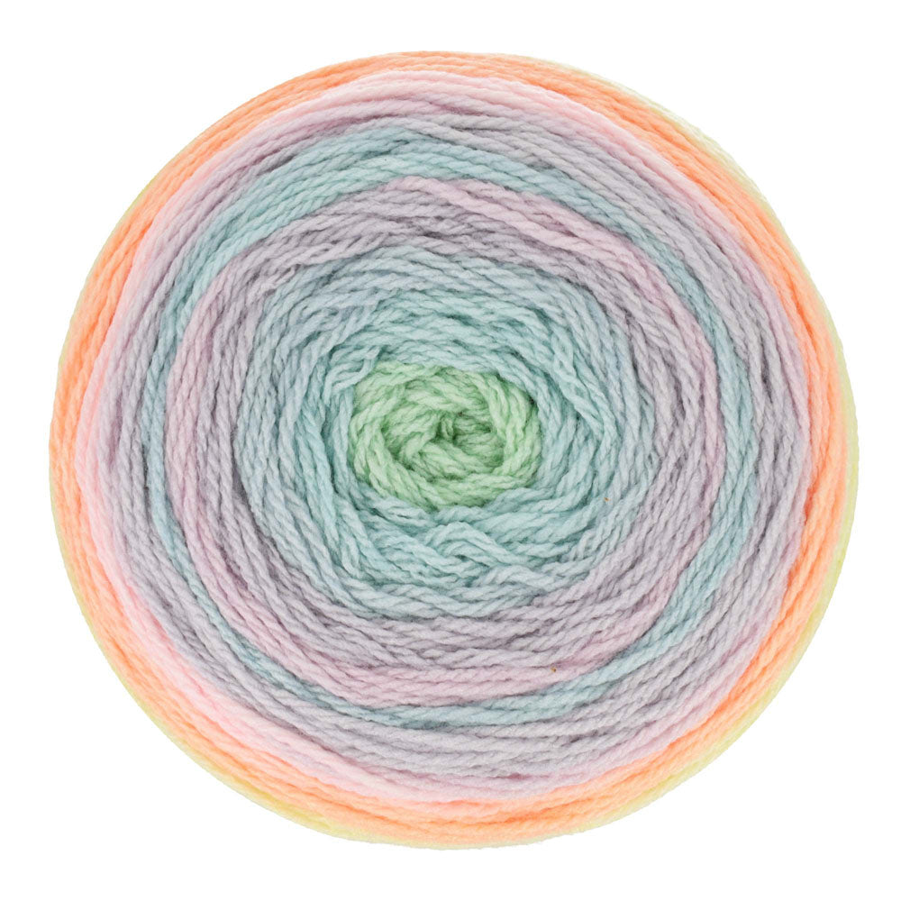 Scheepjes Colour Crafter Cake 711 Pastel Harmony - bovenaanzicht van het kleurverloop