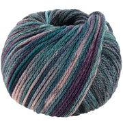 Lana Grossa Cool Merino Color 318 Grijsviolet/petrol/zeegroen/roze//roodviolet/zwartgroen/zwart/jeansblauw