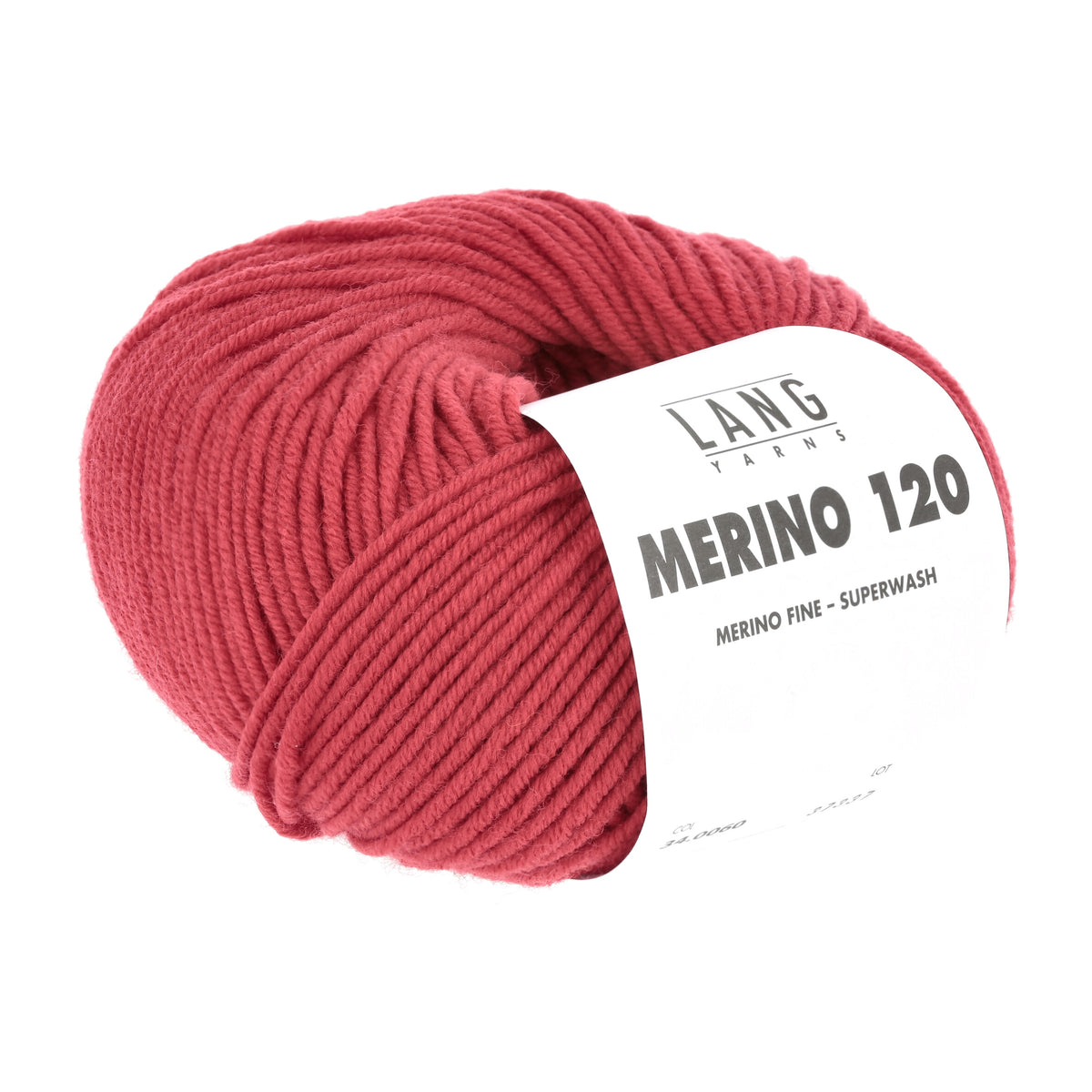 Lang Yarns Merino 120 0060 Rood - bol garen - tweede schuine aanzicht
