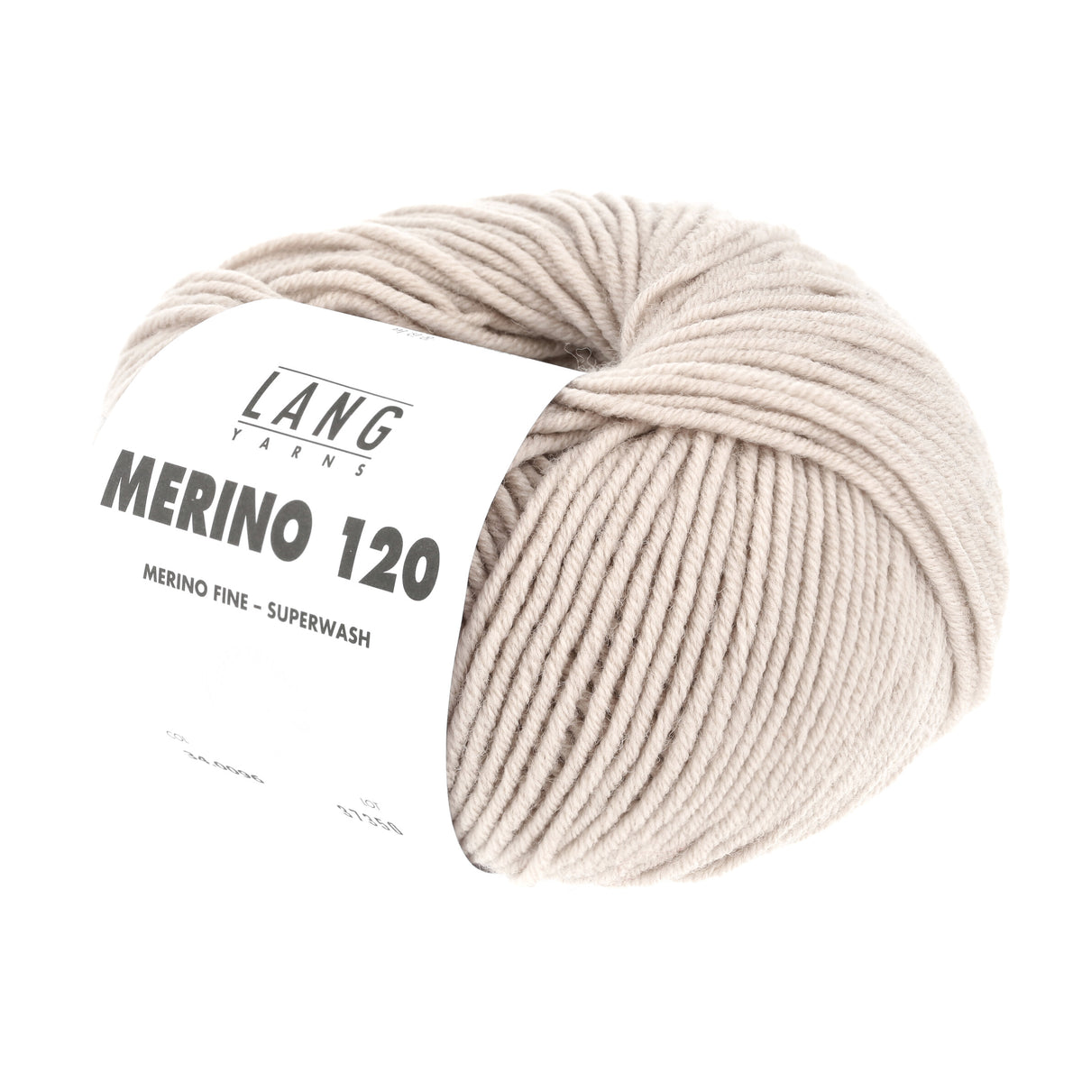 Lang Yarns Merino 120 0096 Lichtbeige - bol garen - schuin van voren