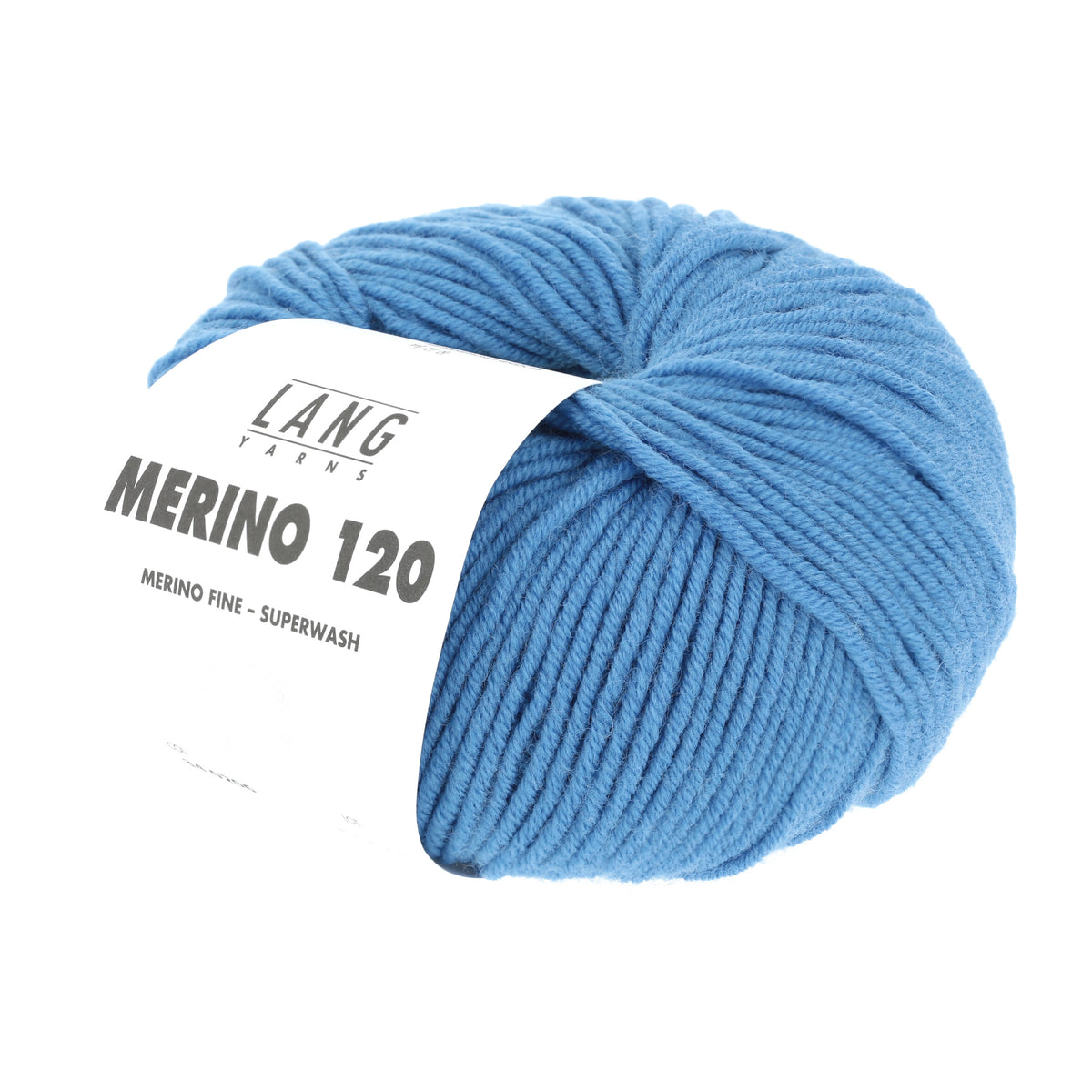 Lang Yarns Merino 120 0206 Midden Blauw - bol garen - schuin van voren