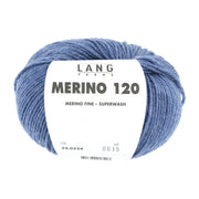 Lang Yarns Merino 120 0334 Jeans Medium Gemêleerd - bol garen - vooraanzicht