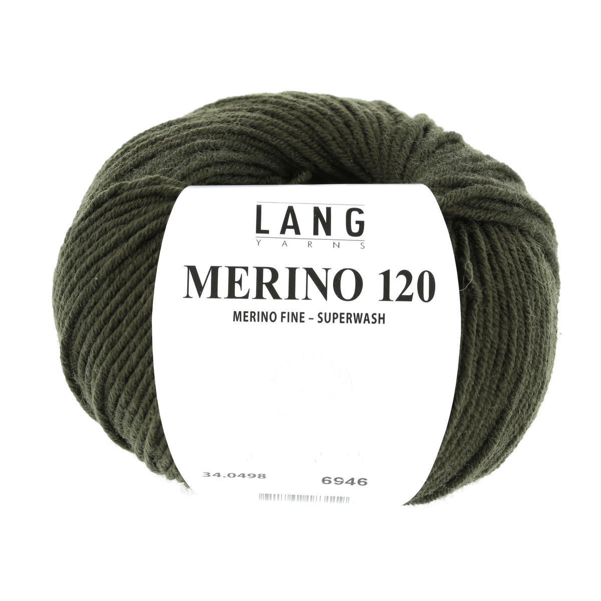 Lang Yarns Merino 120 0498 Loodgroen - bol garen - vooraanzicht