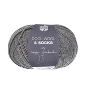 Lana Grossa Cool Wool 4 Socks Uni 7708 Donkergrijs