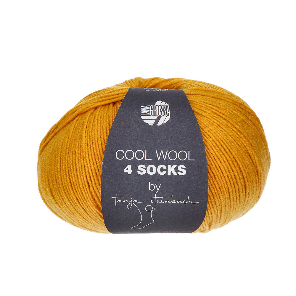 Lana Grossa Cool Wool 4 Socks Uni 7713 Goudgeel