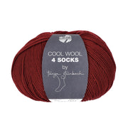 Lana Grossa Cool Wool 4 Socks Uni 7715 Donkerrood
