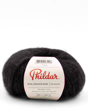 Phil Mohair Soie 2643 Zwart - bol mohair en zijde garen in Zwart