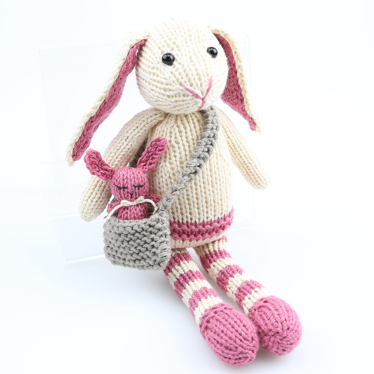 Go Handmade Bunny & Bebs - Light Pink & Walnut 17216-2