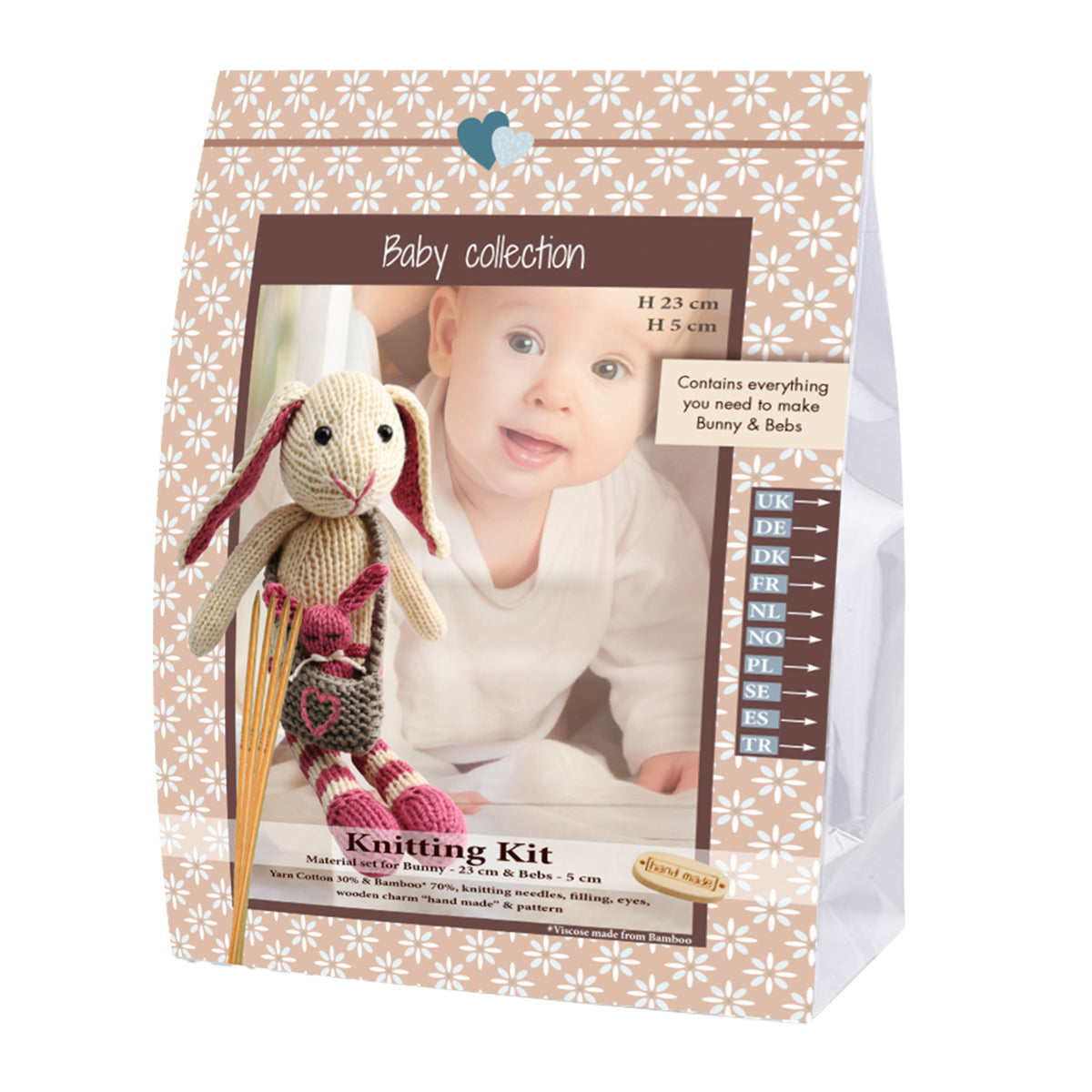 Go Handmade Bunny & Bebs - Light Pink & Walnut 17216-3