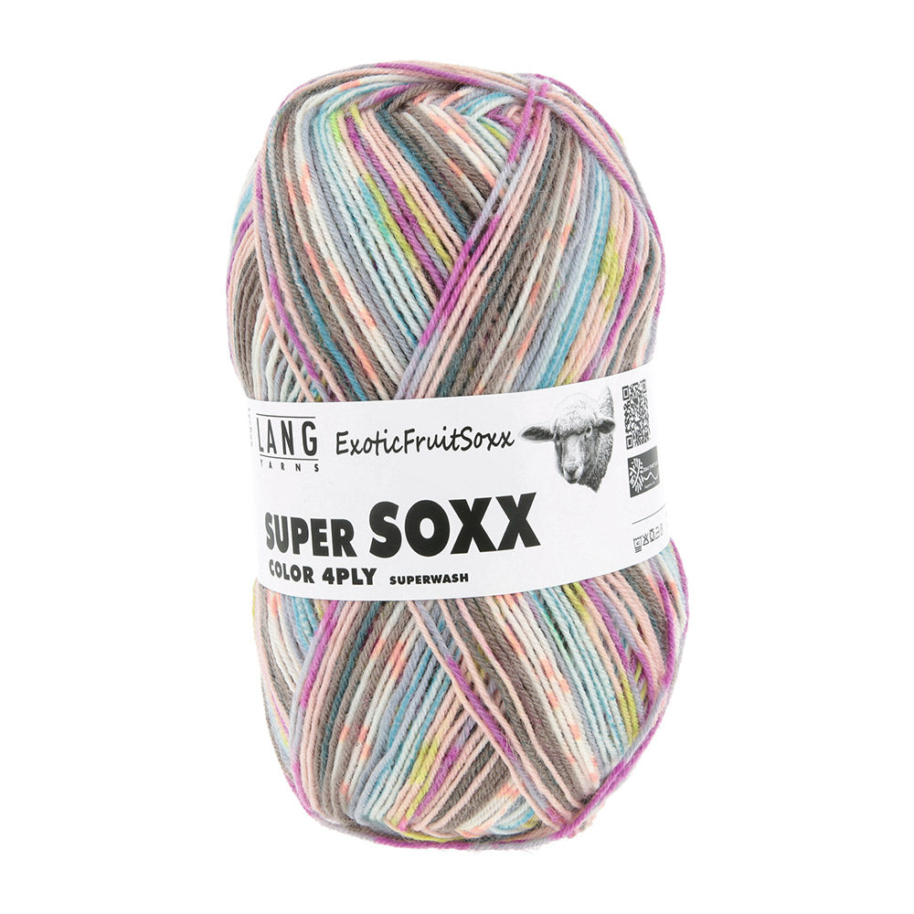Lang Yarns Super Soxx Color 4-Fach 568 Roze/Bruin 1153 Lychee - bol sokkengaren met wikkel