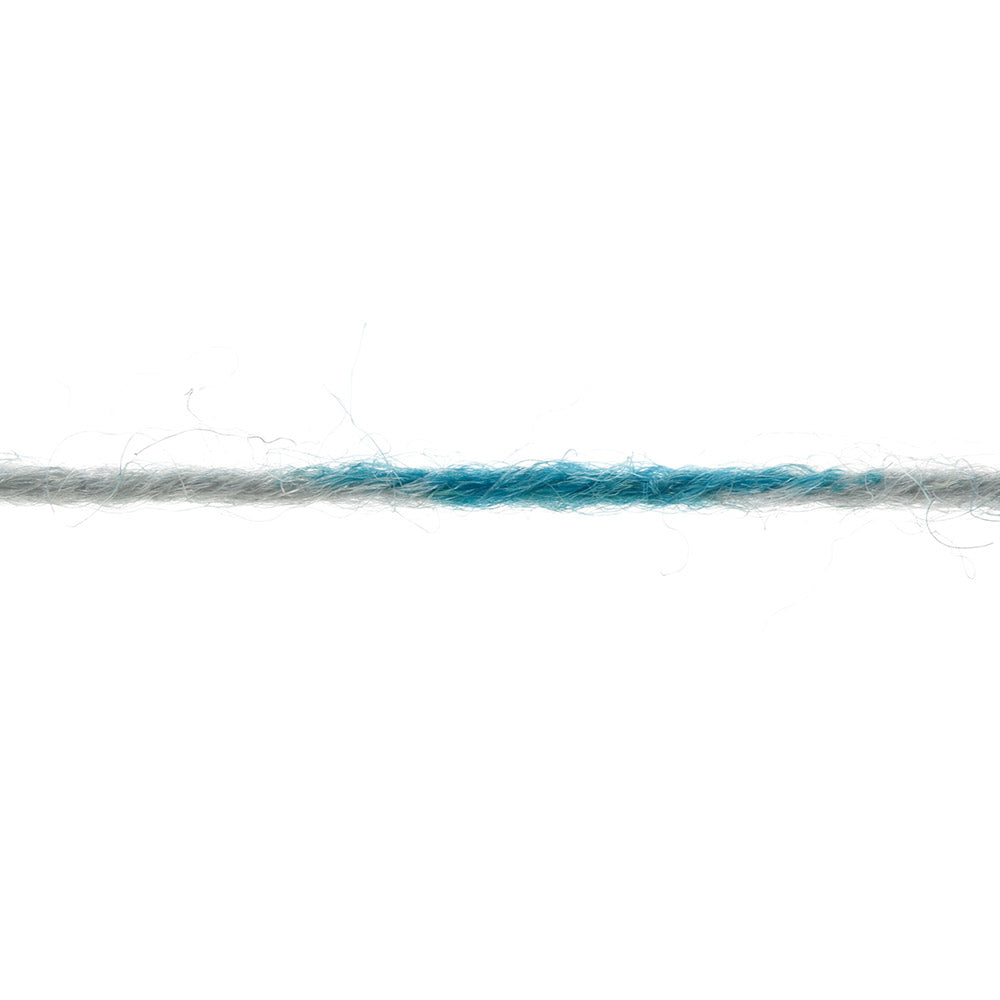 Lang Yarns Super Soxx Color 4-Fach 569 Bruin/Blauw/Grijs 1153 Cherimoya - detail van de garenstructuur en kleuren