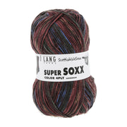 Lang Yarns Super Soxx Color 4-Fach 571 Oranje/Blauw 1154 Orkney - bol sokkengaren met wikkel