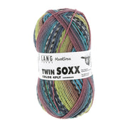 Lang Yarns Twin Soxx 4-Fach 583 Blauw/Turquoise/Lichtgroen 1156 Grateful - bol sokkengaren met wikkel
