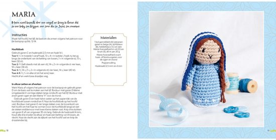 De kerststal haken van Sarah-Jane Hicks - haakboek met amigurumi kerstfiguren maria
