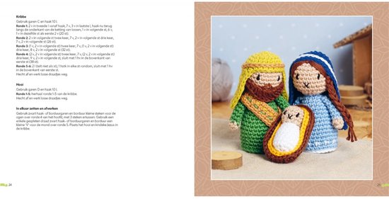 De kerststal haken van Sarah-Jane Hicks - haakboek met amigurumi kerstfiguren jezus en maria