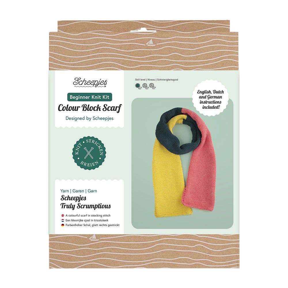 Scheepjes Beginner breikit Colour block sjaal verpakking