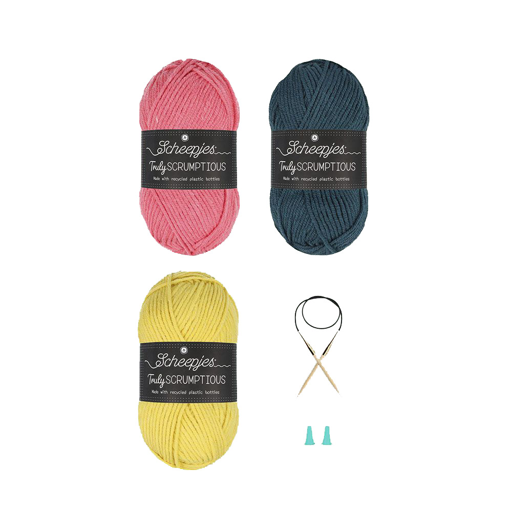 Scheepjes Beginner breikit Colour block sjaal inhoud verpakking