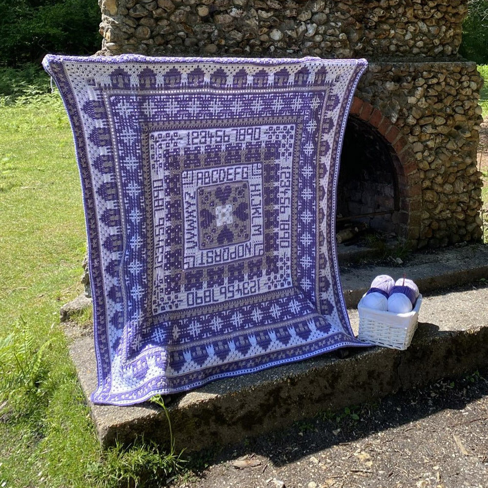 Rosina Plane Mile Cross Sampler Blanket - Ultra Violet Baby Blanket