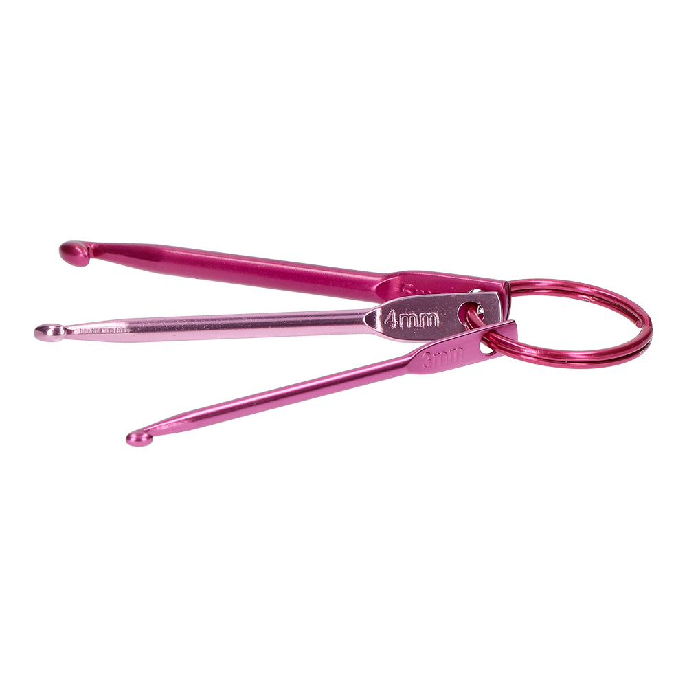 Wolplein Sleutelhanger Haaknaaldenset Pink-2