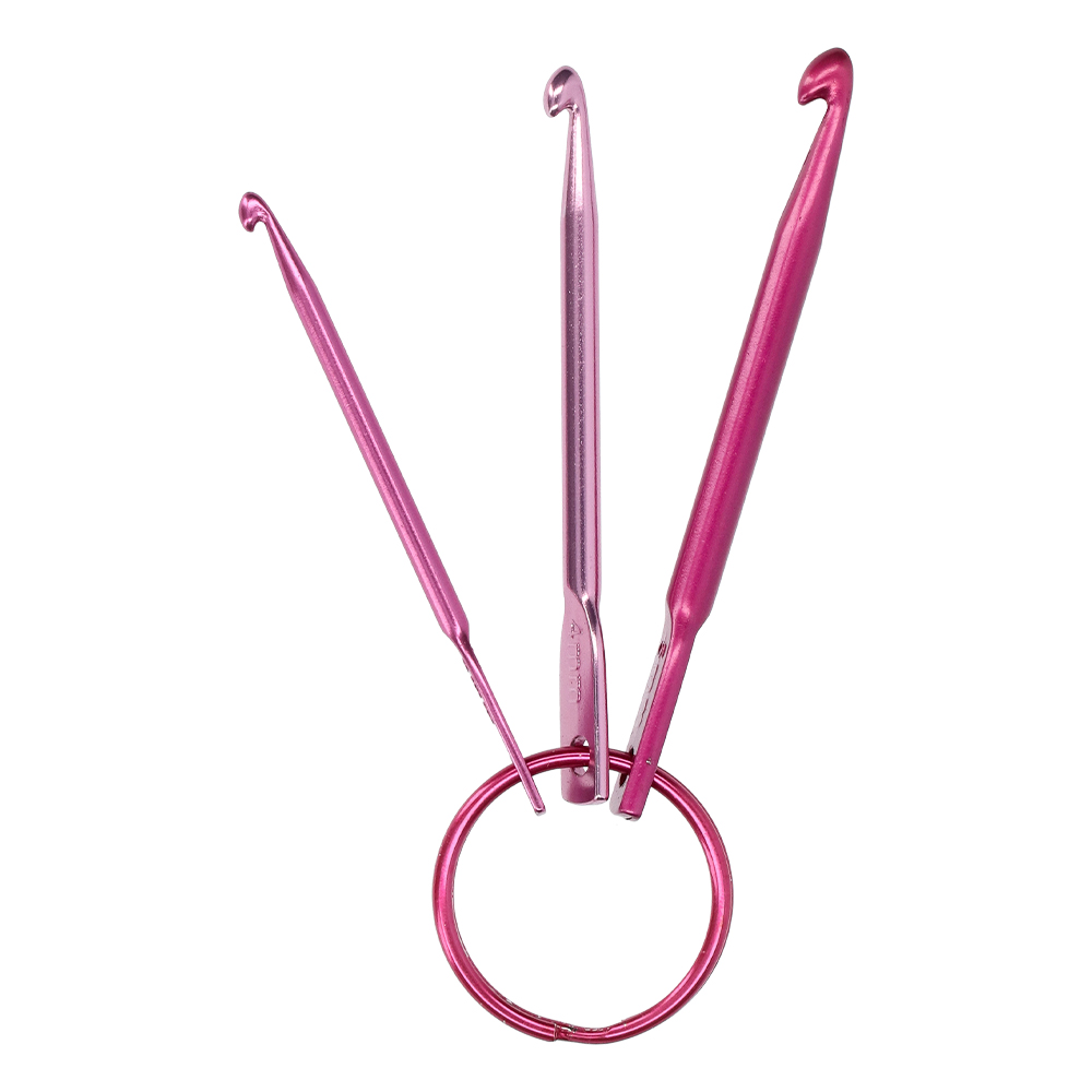 Wolplein Sleutelhanger Haaknaaldenset Pink-3