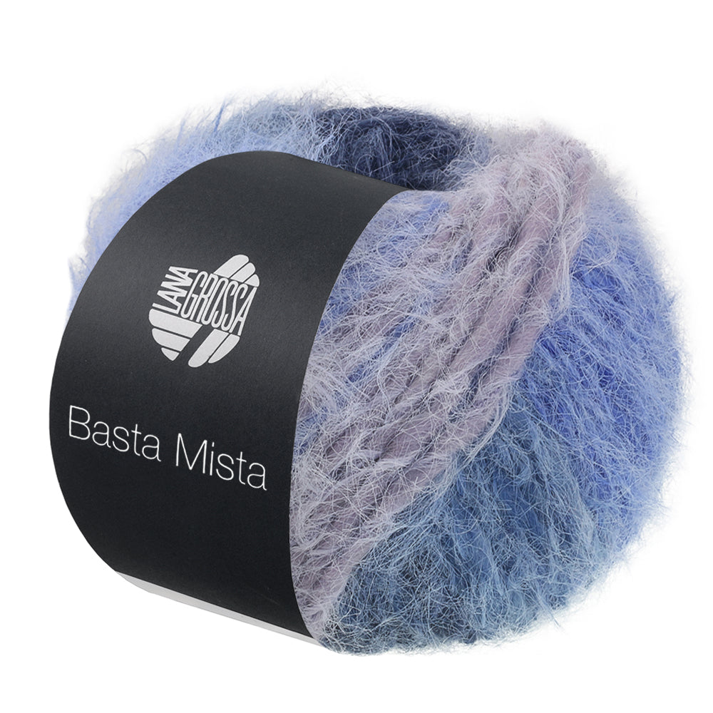 Lana Grossa Basta Mista 122 Nachtblauw/Koningsblauw/Jeans/Grijs/Lichtgrijs - bol garen in Nachtblauw/Koningsblauw/Jeans/Grijs/Lichtgrijs