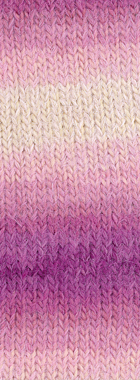 Lana Grossa Basta Mista 123 Roodviolet/Fuchsia/Roze/Roze/Gebroken wit/Schelp - bol garen in Roodviolet/Fuchsia/Roze/Roze/Gebroken wit/Schelp kleurverloop