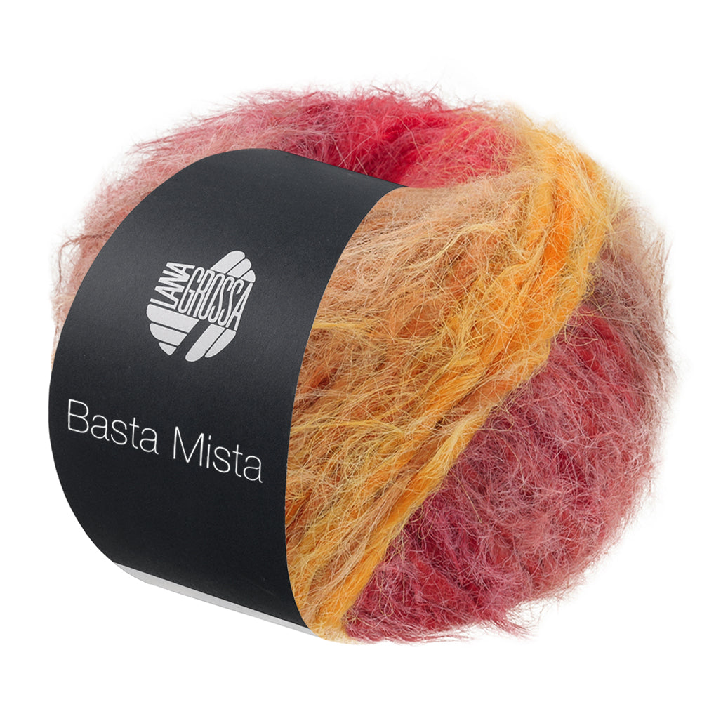 Lana Grossa Basta Mista 124 Grijsbruin/Camel/Saffraangeel/Oranje/Grijs-/Donkerrood/Rood - bol garen in Grijsbruin/Camel/Saffraangeel/Oranje/Grijs-/Donkerrood/Rood