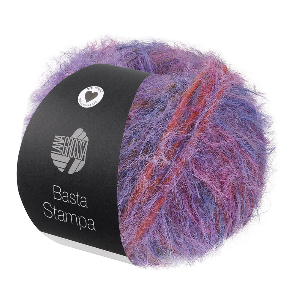 Lana Grossa Basta Stampa 205 Lila/Roze/Roest/Geel/Blauw - bol garen