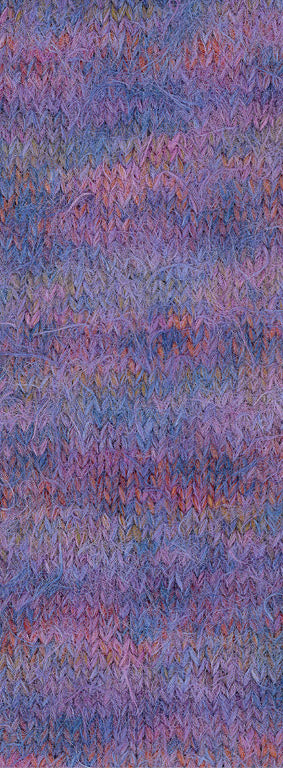 Lana Grossa Basta Stampa 205 Lila/Roze/Roest/Geel/Blauw - kleurverloop van het garen