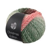Lana Grossa Christmas Edition Big 0201 Braam/donkerrood/rood/lichtrood/ecru/wit-/donker-/zwartgroen verloopgestreept