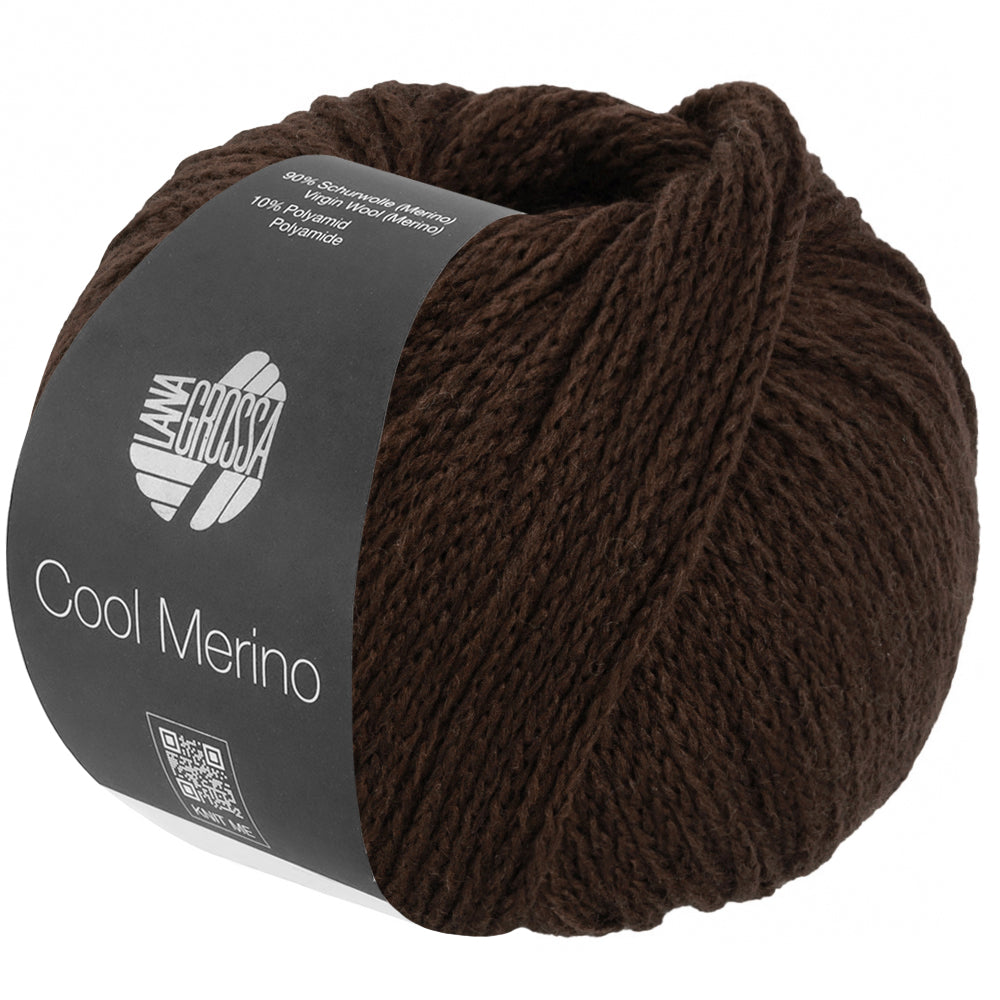 Lana Grossa Cool Merino Uni 044 Donker grijsbruin - bol garen in de kleur van deze variant