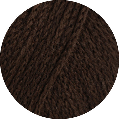 Lana Grossa Cool Merino Uni 044 Donker grijsbruin - detailfoto van het zachte merinogaren