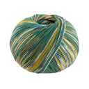 Lana Grossa Cool Wool 4 Socks Print 3 7204 Opaalgroen/mosterdgeel/noga/wit/jeansblauw