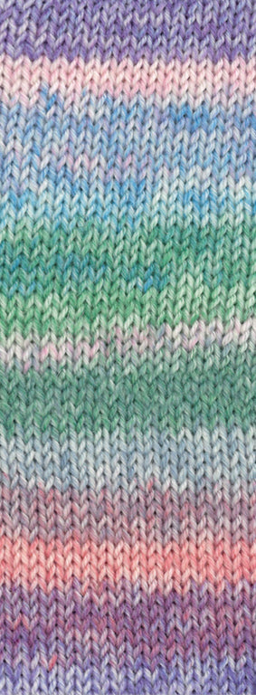 Lana Grossa Cosy Socks Dream 252 Blauwviolet / Roze / Licht- / Hemelsblauw / Jade / Turquoise / Lichtrood / Roodviolet - sfeerfoto van het multicolour sokkengaren