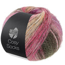 Lana Grossa Cosy Socks Dream 257 Roodviolet/Pruim/Lila/Terracotta/Donker-/Middelgrijs/Roze/Saffraangeel