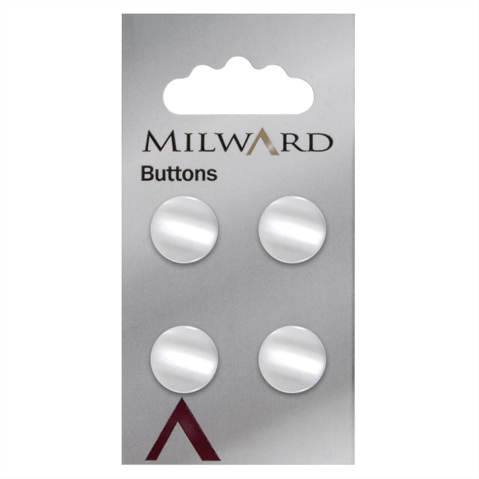 Milward Parelmoer Knoop Wit met Glans 13mm (4 stuks)