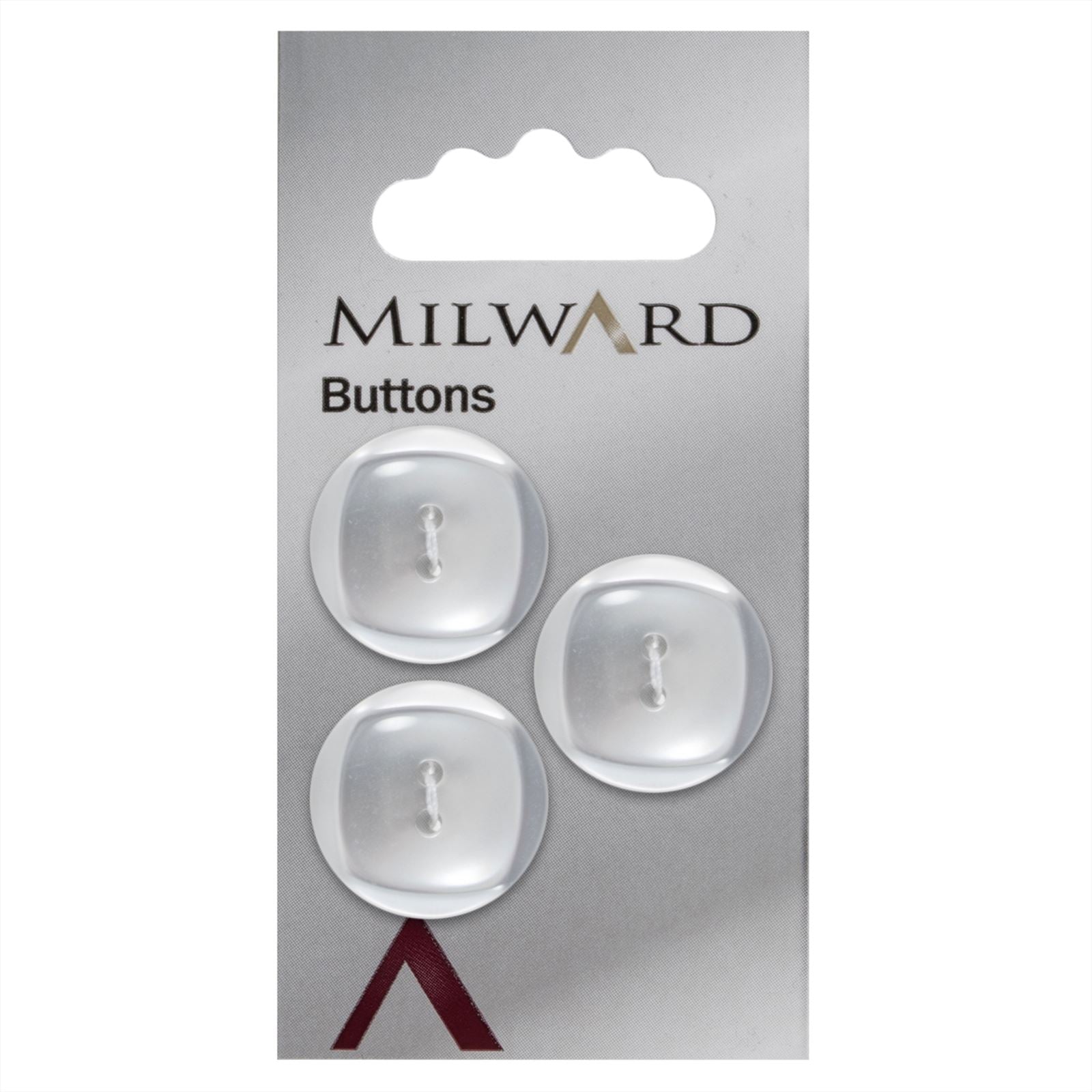 Milward Glans Knoop Wit 21mm (3 stuks)