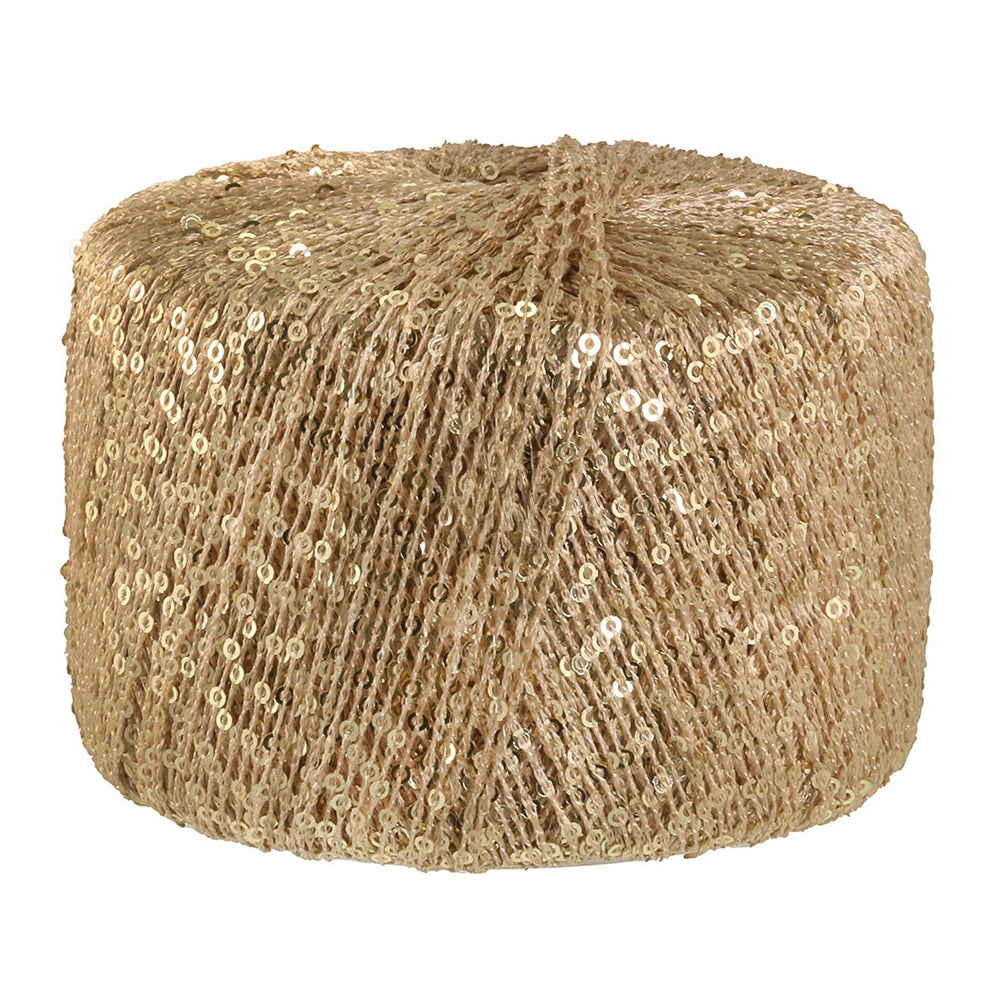 Lana Grossa Glamour 010 Beige bol pailletgaren gefotografeerd tegen een neutrale achtergrond