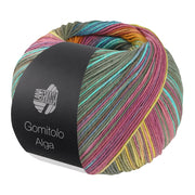 Lana Grossa Gomitolo Alga 2027 Grijsgroen/Turkoois/Fuchsia/Geel/Lentegroen/Oranje/Olijf/Hemelblauw