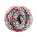 Lana Grossa Gomitolo California 3048 Zilver-/Donkergrijs/Petrol/Roestrood/Fuchsia/Oudroze