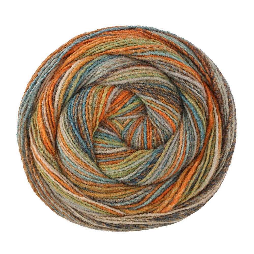 Lana Grossa Gomitolo Disegno 522 Olijf/Beige/Oker/Donker-/Lichtgrijs/Turquoise/Oranje/Mint - bol garen